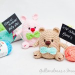 Proyekto Amigurumi | Nounours et petit lapin avec message personnel par Gallimelmas