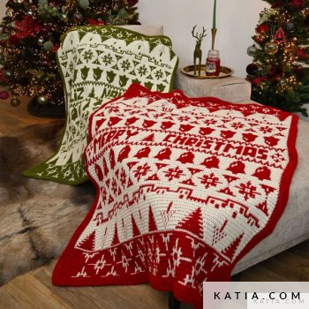 kit kit merry blanket decke weihnachten hakelstil merino classic 69 os s1 katia fh