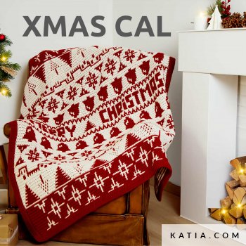 kit merry blanket cal kit mozaiek gehaakte kerstdeken 9721 os s1 katia fh