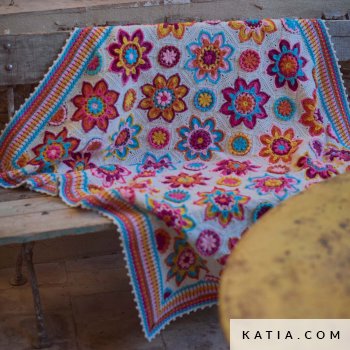 kit kit cal flowers forever basic merino blumen hakeldecke 9727 os s1 katia fh