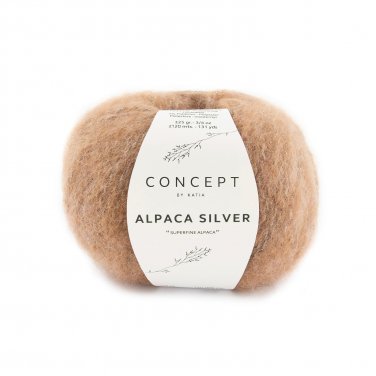 yarn wool alpacasilver knit superfine alpaca polyamide polyester light brown silver autumn winter katia 273 p