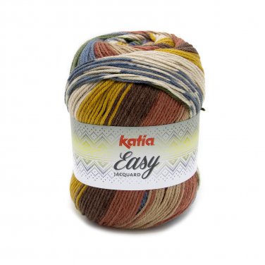 wloczka easyjacquard dzianina akryl welna ochra czerwony khaki jesien zima katia 354 p