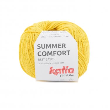 laine fil summercomfort tricoter viscose polyamide jaune citron printemps ete katia 70 p