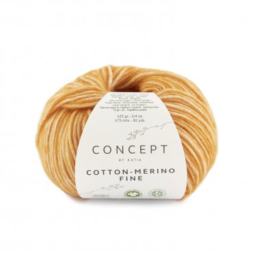 garn wolle cottonmerinofine stricken gots zertifizierte bio baumwolle merino extrafine superwash hellorange herbst winter katia 82 p