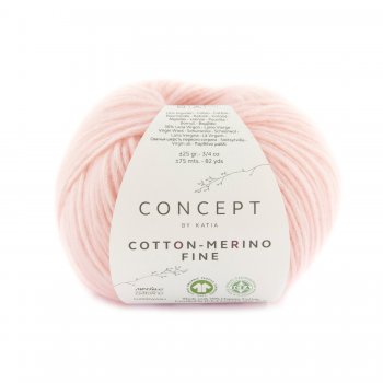 lana hilo cottonmerinofine tejer algodon organico gots merino extrafine superwash rosa claro otono invierno katia 88 fh