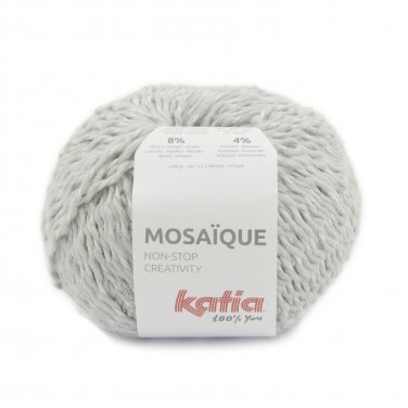 yarn wool mosaique knit acrylic polyamide wool alpaca polyester pearl light grey silver autumn winter katia 204 p