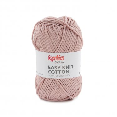 laine fil easyknitcotton tricoter coton rose moyen printemps ete katia 6 p