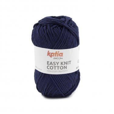 wloczka easyknitcotton dzianina bawelna ciemny niebieski wiosna lato katia 5 p