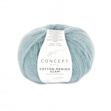 yarn wool cottonmerinoglam knit cotton merino extrafine metallic polyester polyamide blue autumn winter katia 309 p
