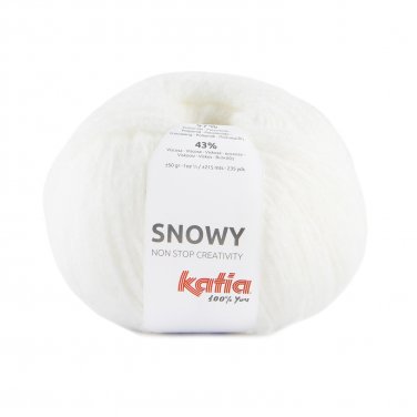 yarn wool snowy knit polyamide viscose white autumn winter katia 100 p