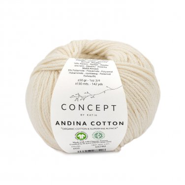 yarn wool andinacotton knit organic cotton superfine alpaca polyamide ecru all seasons katia 50 p