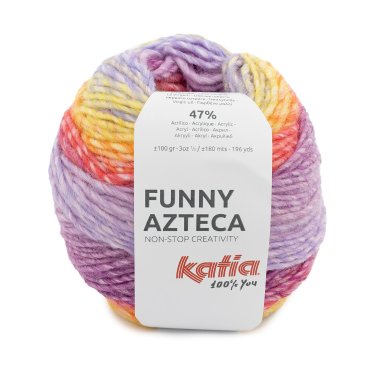 yarn wool funnyazteca knit virgin wool acrylic orange lilac autumn winter katia 201 p