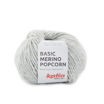 lana hilo basicmerinopopcorn tejer merino superwash acrilico algodon gris claro blanco otono invierno katia 104 fh