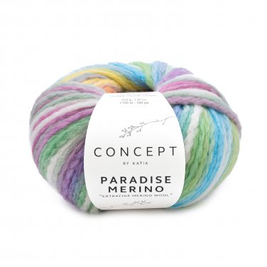 laine fil paradisemerino tricoter merino extrafine polyamide ecru vert bleu jaune automne hiver katia 500 p