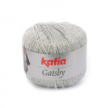 garn wolle gatsby stricken viskose polyamid polyester metallisiertes silber perlhellgrau all seasons katia 49 p