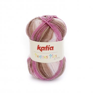 lana hilo pequesplus tejer acrilico rosa blanco marron otono invierno katia 50 p