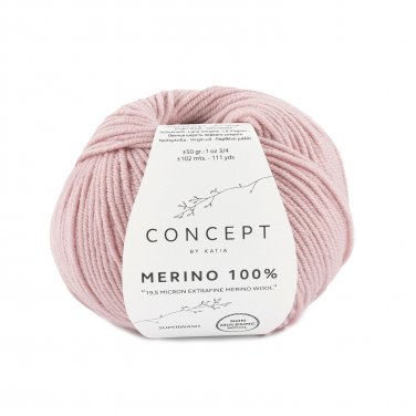 lana hilo merino100 tejer merino extrafine rosa claro otono invierno katia 62 p