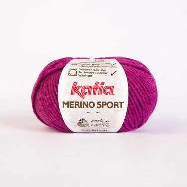 laine fil merinosport tricoter merino extrafine fuchsia fonce automne hiver katia 24 p