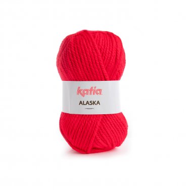 yarn wool alaska knit acrylic red autumn winter katia 4 p