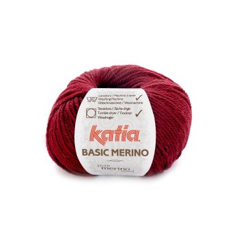 lana hilo basicmerino tejer merino superwash acrilico granate oscuro otono invierno katia 23 fh