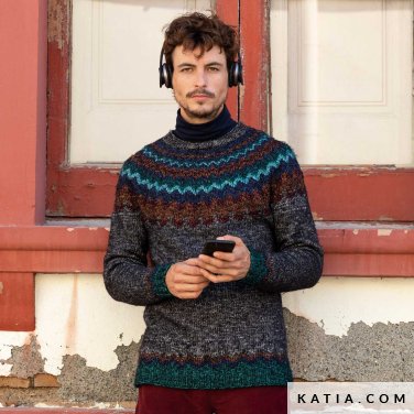 schema maglia uncinetto uomo maglia autunno inverno katia 5004 5 p