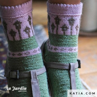 patron tricoter tricot crochet chaussettes chaussettes longues automne hiver katia 5010 2 p