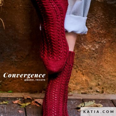 patron tricoter tricot crochet chaussettes chaussettes longues automne hiver katia 5010 6 p