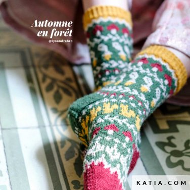 patron tricoter tricot crochet chaussettes chaussettes courtes automne hiver katia 5022 2 p