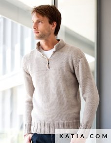 patron tejer punto ganchillo hombre jersey otono invierno katia 5933 12 p