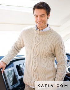 patron tejer punto ganchillo hombre jersey otono invierno katia 5933 18 p