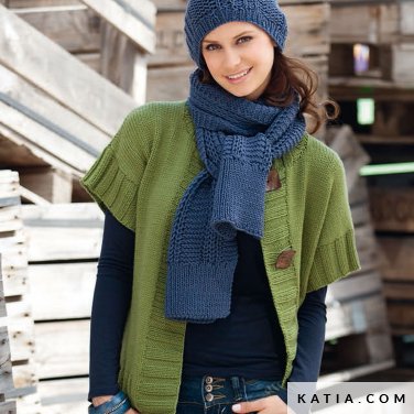 patron tejer punto ganchillo mujer bufanda otono invierno katia 5933 9 p