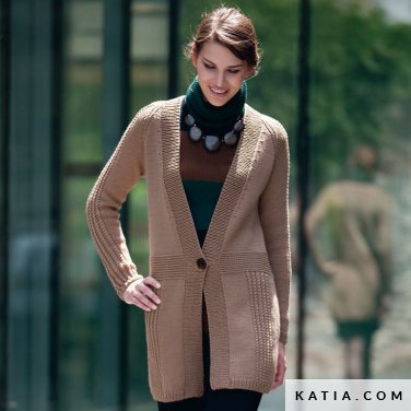 patron tejer punto ganchillo mujer chaqueta otono invierno katia 5933 5 p