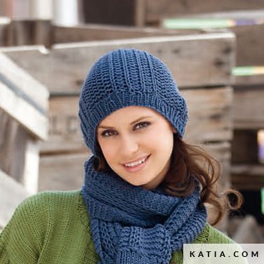 patron tejer punto ganchillo mujer gorro otono invierno katia 5933 10 p