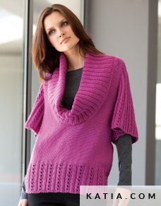 patron tejer punto ganchillo mujer jersey otono invierno katia 5933 19 p