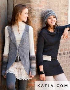 patron tejer punto ganchillo mujer vestido otono invierno katia 5933 7 p