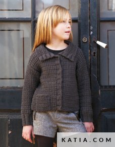 patron tejer punto ganchillo ninos chaqueta otono invierno katia 5933 8 p