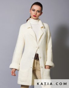 pattern knit crochet woman coat autumn winter katia 5933 17 p