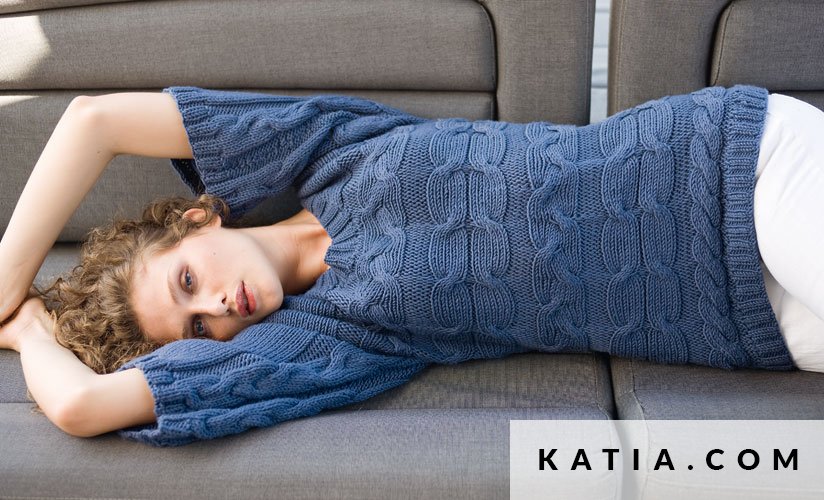 wzor dzianina szydelko kobieta sweter jesien zima katia 5933 14 g