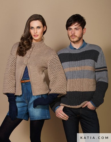 wzor dzianina szydelko mlzczyzna sweter jesien zima katia 5933 2 g