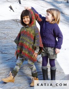 schema maglia uncinetto bambini poncho autunno inverno katia 5942 13 p