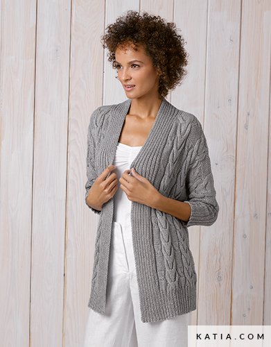 pattern knit crochet woman jacket spring summer katia 5969 9 g