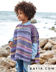 anleitung stricken hakeln kinder poncho herbst winter katia 5996 21 p