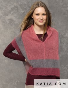 patron tejer punto ganchillo mujer poncho otono invierno katia 5997 46 p