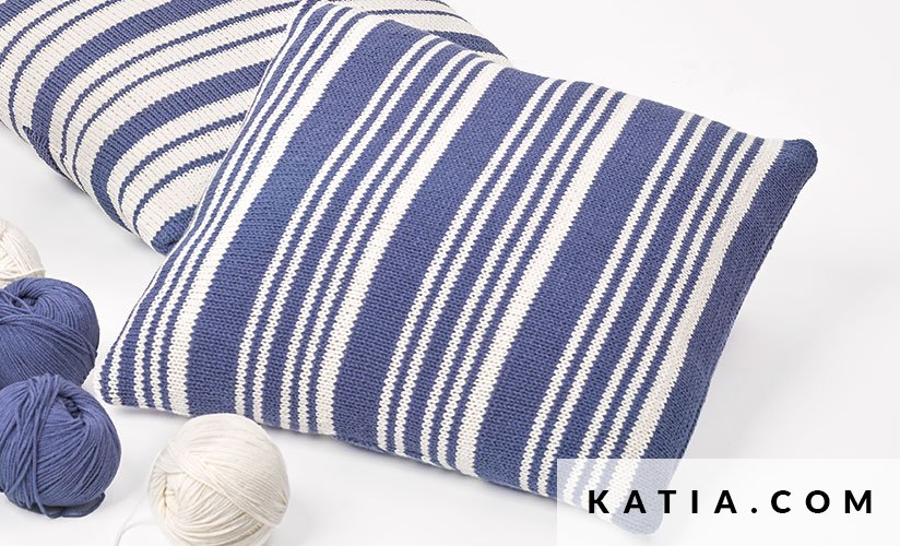 patron tricoter tricot crochet habitat coussin printemps ete katia 6024 59 g