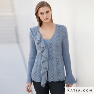schema maglia uncinetto donna giacca autunno inverno katia 6040 43 p
