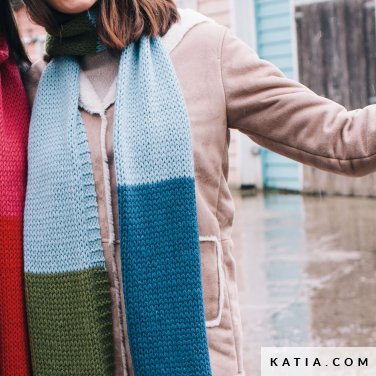 pattern knit crochet woman scarf autumn winter katia 6051 18 p