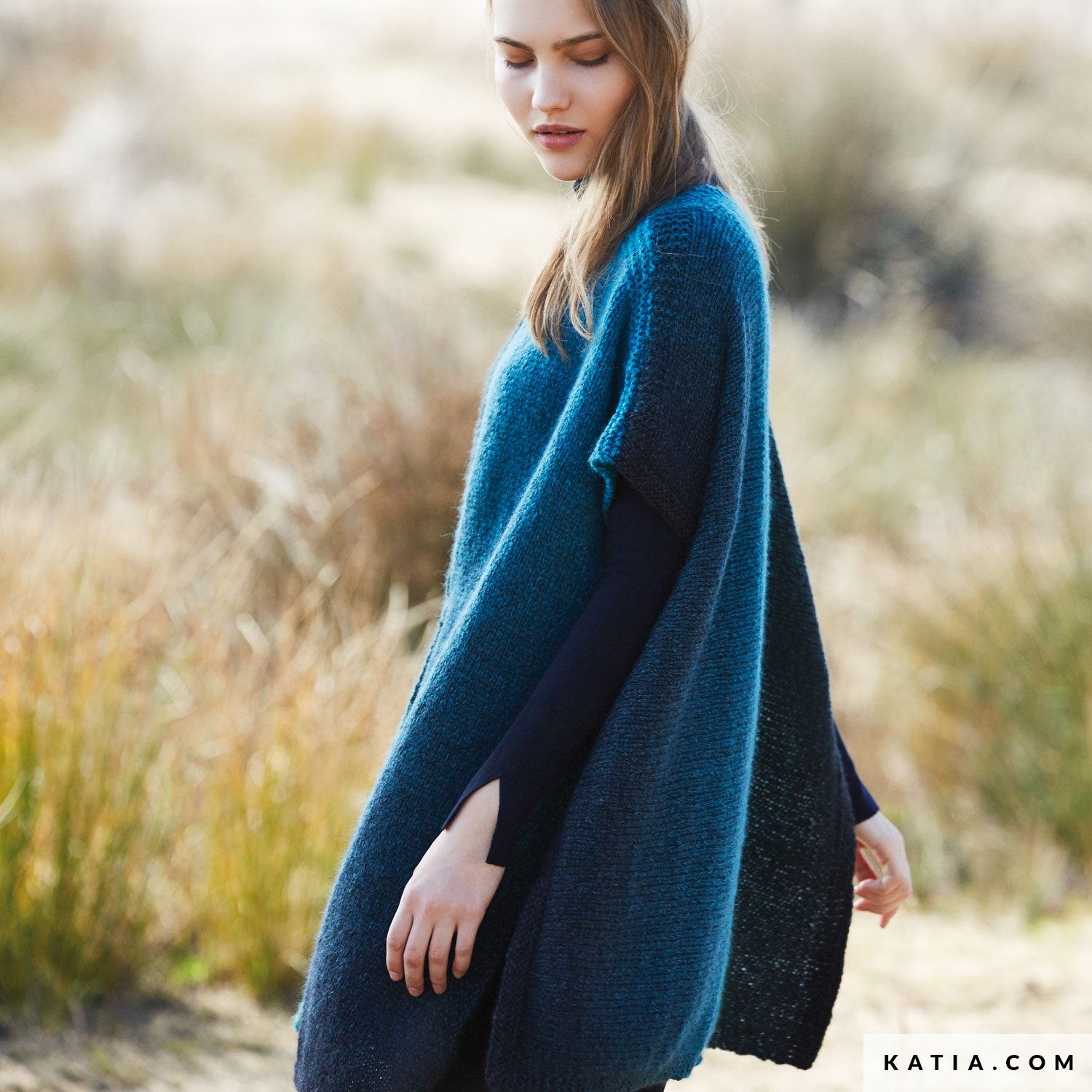 schema maglia uncinetto donna poncho autunno inverno katia 6053 8 g