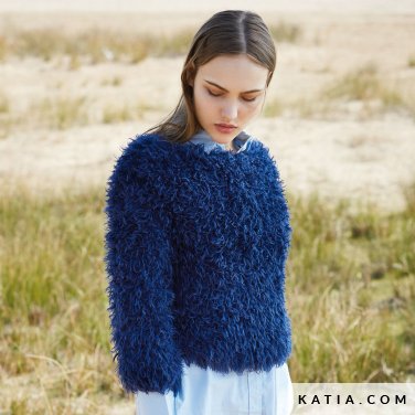 wzor dzianina szydelko kobieta sweter jesien zima katia 6053 18 p