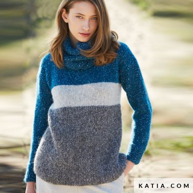 wzor dzianina szydelko kobieta sweter jesien zima katia 6053 21 p