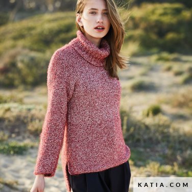 wzor dzianina szydelko kobieta sweter jesien zima katia 6053 31 p